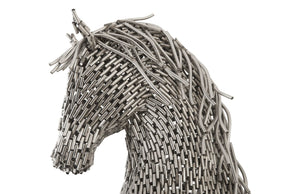 Phillips Collection Horse Pipe Sculpture - Stunning Rearing Design in High-Polish Stainless Steel for Home & Gallery Decor ID96059