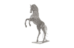Phillips Collection Horse Pipe Sculpture - Stunning Rearing Design in High-Polish Stainless Steel for Home & Gallery Decor ID96059