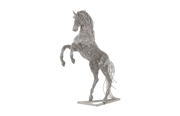 Phillips Collection Horse Pipe Sculpture - Stunning Rearing Design in High-Polish Stainless Steel for Home & Gallery Decor ID96059
