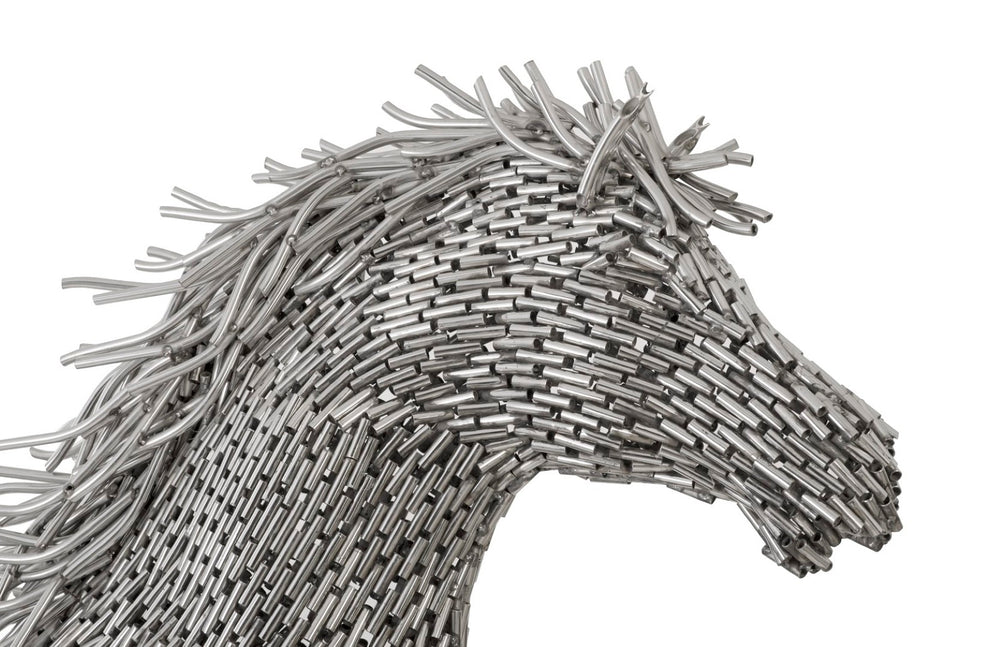 Phillips Collection Horse Galloping Sculpture in Polished Stainless Steel - Dynamic Art for Modern Interiors & Outdoors ID96060