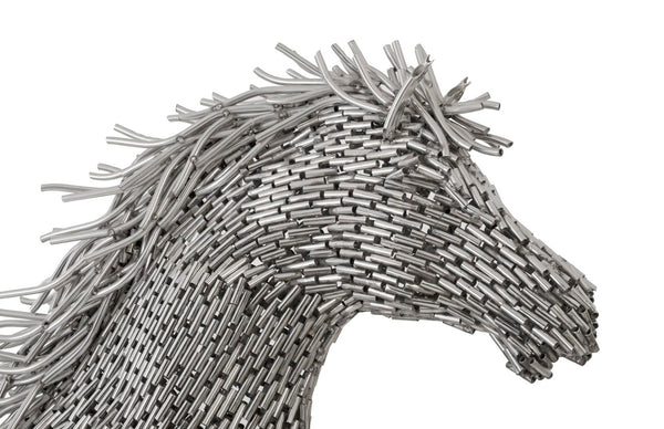 Phillips Collection Horse Galloping Sculpture in Polished Stainless Steel - Dynamic Art for Modern Interiors & Outdoors ID96060