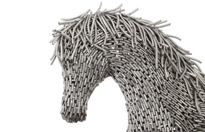 Phillips Collection Horse Pipe Sculpture – Award-Winning Art by Timbul Raharjo, Lifelike Stainless Steel Design, 96" Long ID96061