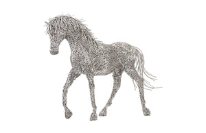 Phillips Collection Horse Pipe Sculpture – Award-Winning Art by Timbul Raharjo, Lifelike Stainless Steel Design, 96" Long ID96061