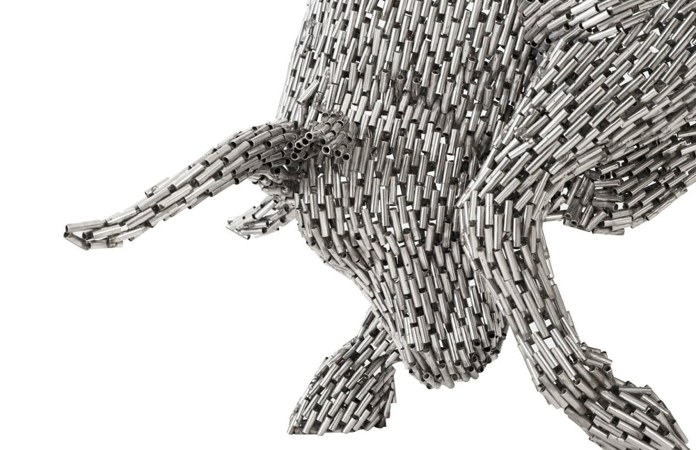 Phillips Collection Bull Stainless Steel Sculpture - Striking Modern-Organic Design for Bold Home or Office Décor ID96062