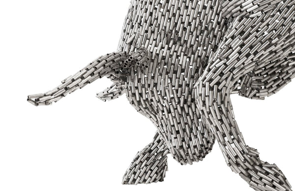 Phillips Collection Bull Stainless Steel Sculpture - Striking Modern-Organic Design for Bold Home or Office Décor ID96062