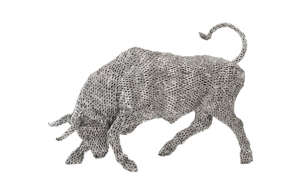 Phillips Collection Bull Stainless Steel Sculpture - Striking Modern-Organic Design for Bold Home or Office Décor ID96062