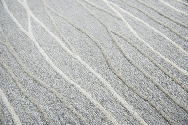 Rizzy Idyllic ID968A Hand Tufted Contemporary Wool Rug Gray/Natural  9' x 12'