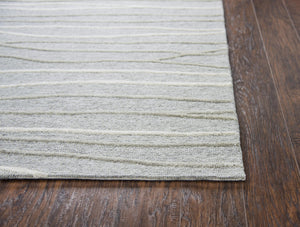 Rizzy Idyllic ID968A Hand Tufted Contemporary Wool Rug Gray/Natural  9' x 12'