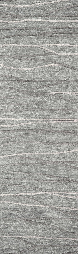 Rizzy Idyllic ID968A Hand Tufted Contemporary Wool Rug Gray/Natural  2'6" x 8'