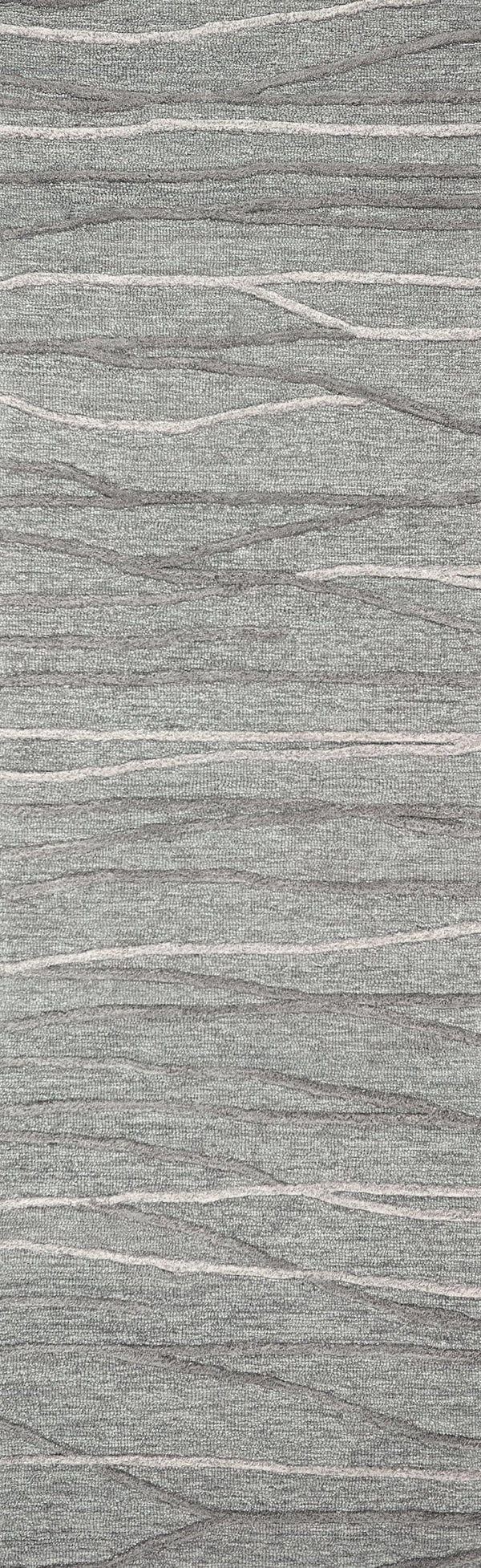 Rizzy Idyllic ID968A Hand Tufted Contemporary Wool Rug Gray/Natural  2'6" x 8'