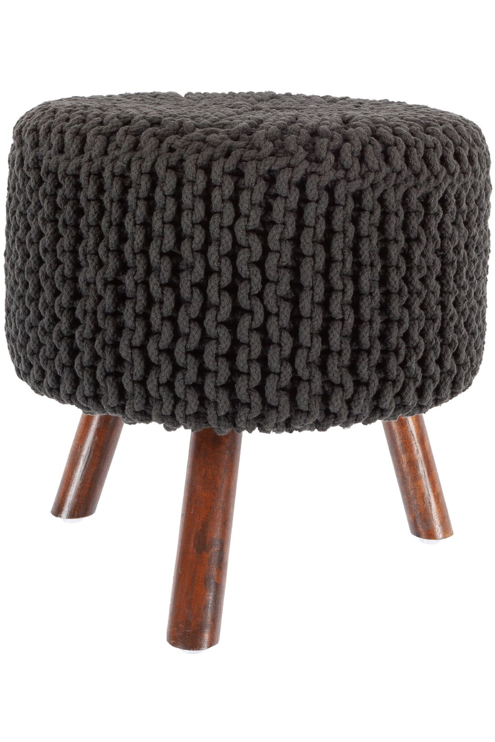 Chandra Rugs Handmade Contemporary Stool - Artisan-crafted Cotton Seating For Elegant Modern Living Spaces Black Cotton Ida40408-stool