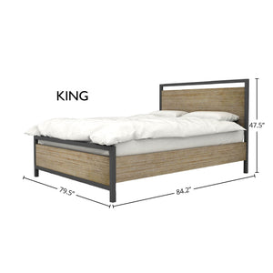 Lh Imports Irondale King Bed - Elevate Your Bedroom Decor With Stylish Comfort And Timeless Elegance Today! Brown Solid Acacia,Mdf,Acacia Veneer,Iron Idb01ks
