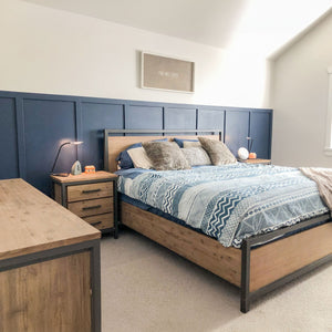 Lh Imports Irondale King Bed - Elevate Your Bedroom Decor With Stylish Comfort And Timeless Elegance Today! Brown Solid Acacia,Mdf,Acacia Veneer,Iron Idb01ks