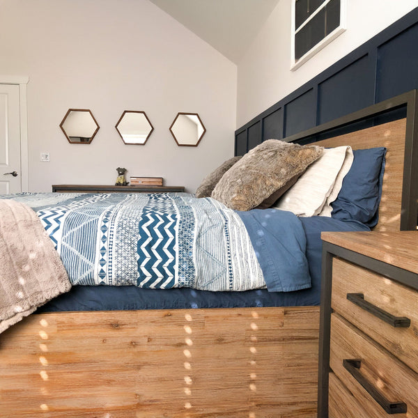 Lh Imports Irondale King Bed - Elevate Your Bedroom Decor With Stylish Comfort And Timeless Elegance Today! Brown Solid Acacia,Mdf,Acacia Veneer,Iron Idb01ks