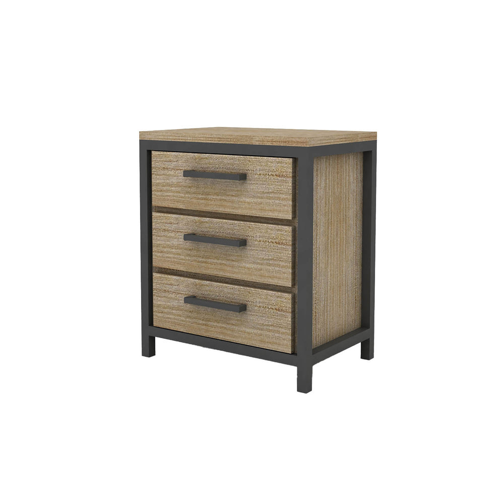 Lh Imports Irondale Nightstand - Elevate Your Home Decor With Stylish Storage And Timeless Design Elements Brown,Grey Acacia,Mdf Acacia Veneer,Iron Idb02