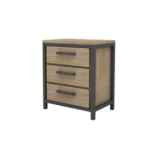 Lh Imports Irondale Nightstand - Elevate Your Home Decor With Stylish Storage And Timeless Design Elements Brown,Grey Acacia,Mdf Acacia Veneer,Iron Idb02