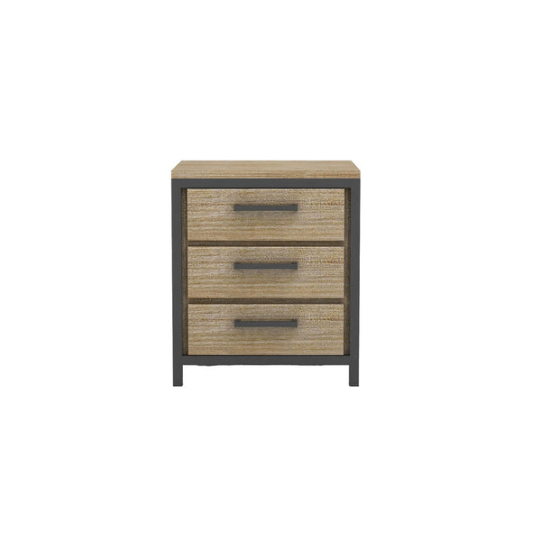Lh Imports Irondale Nightstand - Elevate Your Home Decor With Stylish Storage And Timeless Design Elements Brown,Grey Acacia,Mdf Acacia Veneer,Iron Idb02