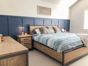 Lh Imports Irondale Nightstand - Elevate Your Home Decor With Stylish Storage And Timeless Design Elements Brown,Grey Acacia,Mdf Acacia Veneer,Iron Idb02