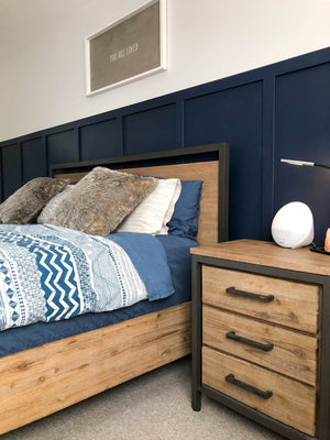 Lh Imports Irondale Nightstand - Elevate Your Home Decor With Stylish Storage And Timeless Design Elements Brown,Grey Acacia,Mdf Acacia Veneer,Iron Idb02