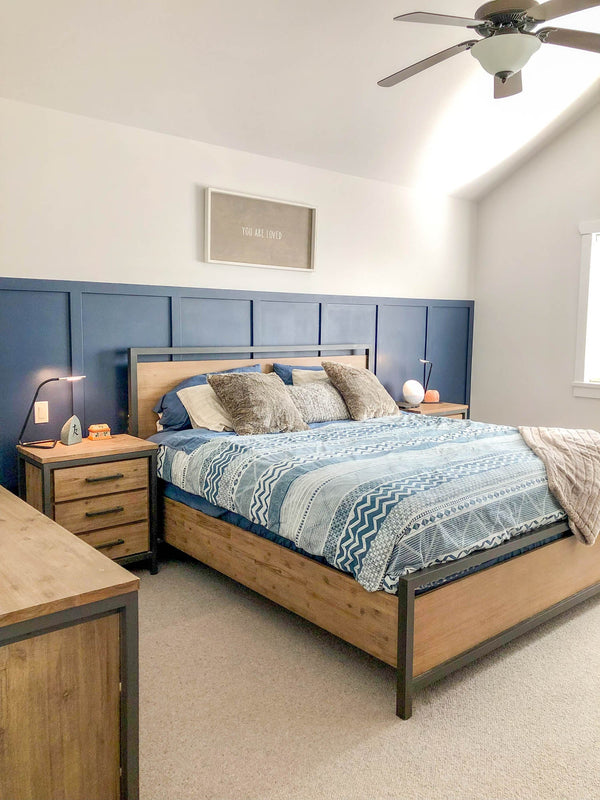 Lh Imports Irondale Nightstand - Elevate Your Home Decor With Stylish Storage And Timeless Design Elements Brown,Grey Acacia,Mdf Acacia Veneer,Iron Idb02