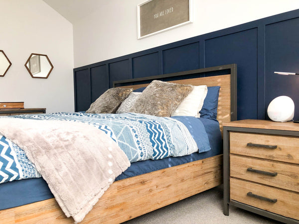 Lh Imports Irondale Nightstand - Elevate Your Home Decor With Stylish Storage And Timeless Design Elements Brown,Grey Acacia,Mdf Acacia Veneer,Iron Idb02