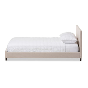Baxton Studio Baxton Studio Elizabeth Modern Upholstered Platform Bed with Panel-Stitched Design for Stylish Comfort Beige Full IDB048-Beige-Full