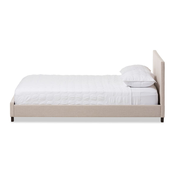 Baxton Studio Baxton Studio Elizabeth Modern Upholstered Platform Bed with Panel-Stitched Design for Stylish Comfort Beige Full IDB048-Beige-Full