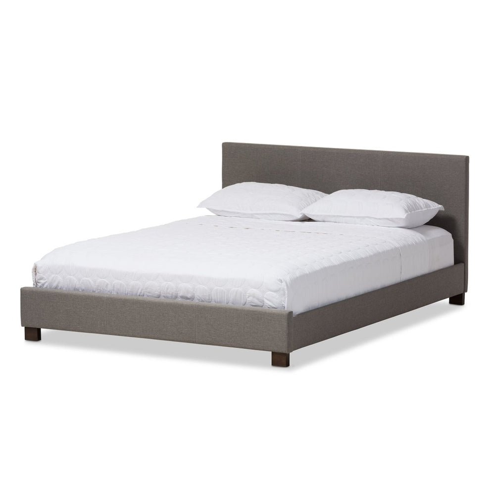 Baxton Studio Baxton Studio Elizabeth Modern Upholstered Platform Bed with Panel-Stitched Design for Stylish Comfort Grey Full IDB048-Grey-Full