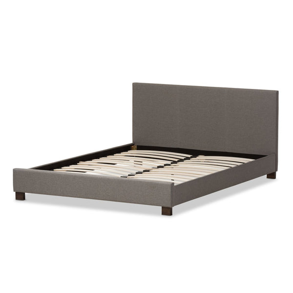 Baxton Studio Baxton Studio Elizabeth Modern Upholstered Platform Bed with Panel-Stitched Design for Stylish Comfort Grey Full IDB048-Grey-Full