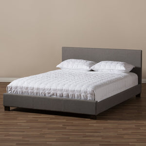 Baxton Studio Baxton Studio Elizabeth Modern Upholstered Platform Bed with Panel-Stitched Design for Stylish Comfort Grey Full IDB048-Grey-Full