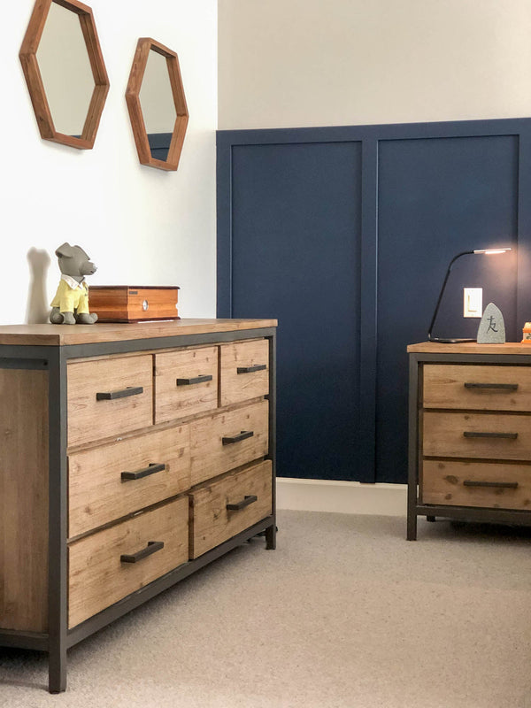 Lh Imports Irondale 7 Drawer Dresser - Stylish Storage Solution For Your Home Decor And Organization Needs Brown,Grey Acacia,Mdf Acacia Veneer,Iron Idb07