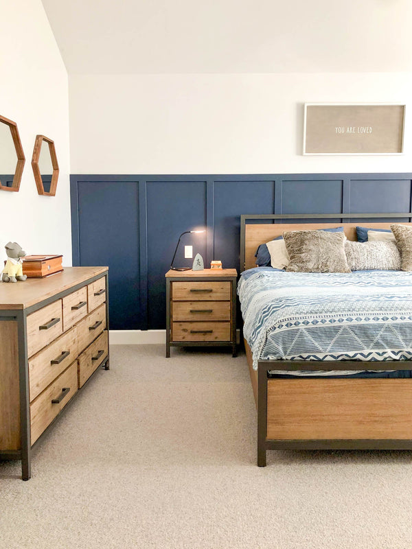 Lh Imports Irondale 7 Drawer Dresser - Stylish Storage Solution For Your Home Decor And Organization Needs Brown,Grey Acacia,Mdf Acacia Veneer,Iron Idb07
