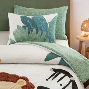 JLA Home Safari Kids Jungle Animal Microfiber Comforter Set with Sherpa Applique Lion Detail 68 W x 90 L IDK10-0019