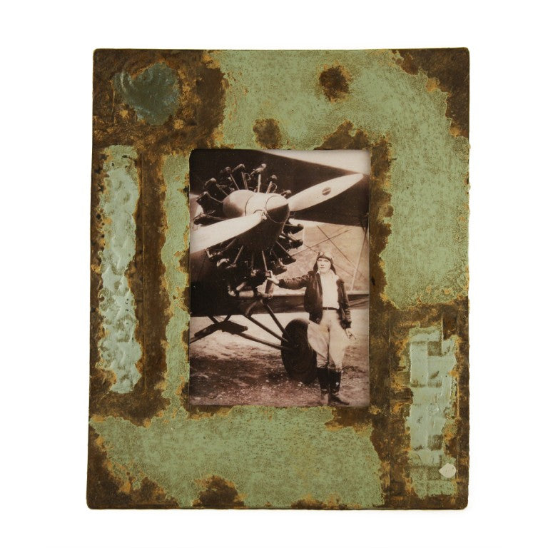 Zentique Picture Rustic Metal Frame 8x10 Vintage Distressed Slim Profile for Gallery Walls Mantel Decor IF200813KM