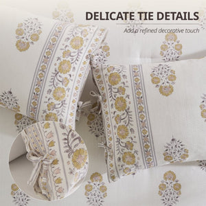 JLA Home Thalia Floral Medallion Comforter Set Cotton Blend Farmhouse Bohemian Bedroom Bedding 90 W x 92 L II10-1350