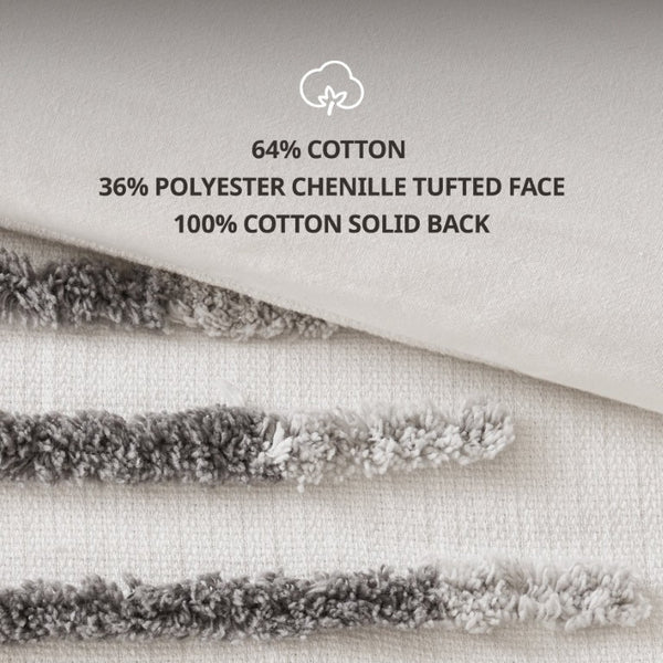 JLA Home Tahli Tufted Chenille Comforter Set with Cotton Blend Face and Hypoallergenic Fill 90 W x 92 L II10-1354