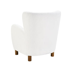 JLA Home Stella Wingback Accent Chair with Walnut Legs Tailored Upholstery for Living Rooms II100-0612