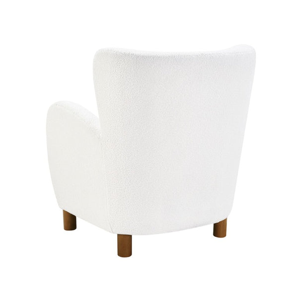 JLA Home Stella Wingback Accent Chair with Walnut Legs Tailored Upholstery for Living Rooms II100-0612