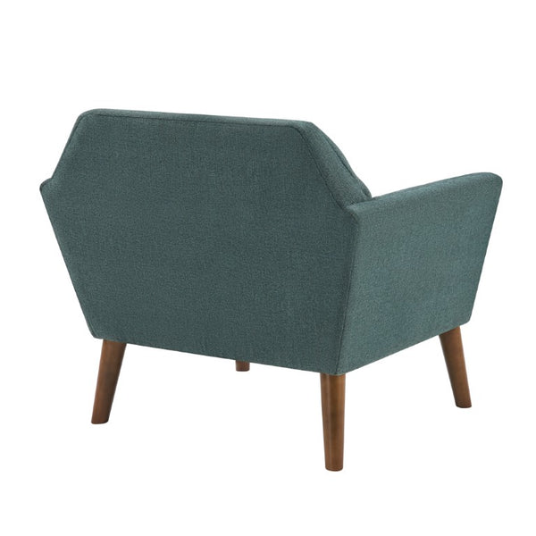 JLA Home Newport Hand Tufted Wide Lounge Chair with Pecan Wood Legs for Living Spaces Teal Single II100-0620