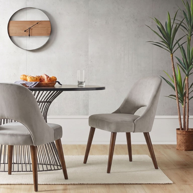 JLA Home Nola Mid-Century Upholstered Dining Chairs with Sculptural Cutout Back Set of 2 II108-0621