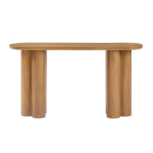 JLA Home Benji Oak Veneer Oval Entryway Table with Sculptural Resin Legs Modern Style Oval Console Table II120-0614