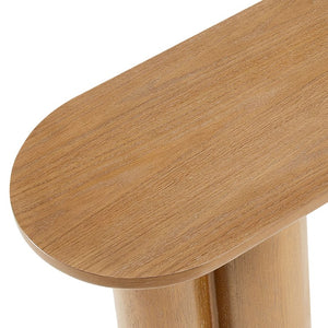 JLA Home Benji Oak Veneer Oval Entryway Table with Sculptural Resin Legs Modern Style Oval Console Table II120-0614