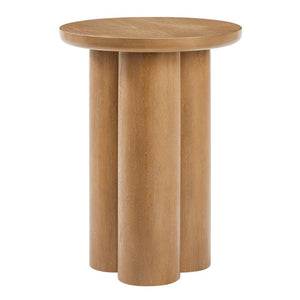 JLA Home Benji Oak Veneer Oval Entryway Table with Sculptural Resin Legs Modern Style Round Accent Table II120-0615