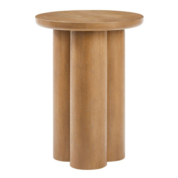 JLA Home Benji Oak Veneer Oval Entryway Table with Sculptural Resin Legs Modern Style Round Accent Table II120-0615