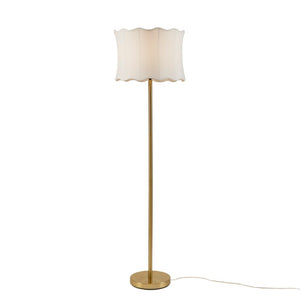 JLA Home Vesta Dimmable Polyester Scalloped Shade Floor Lamp for Living Room Reading Corners II154-0165