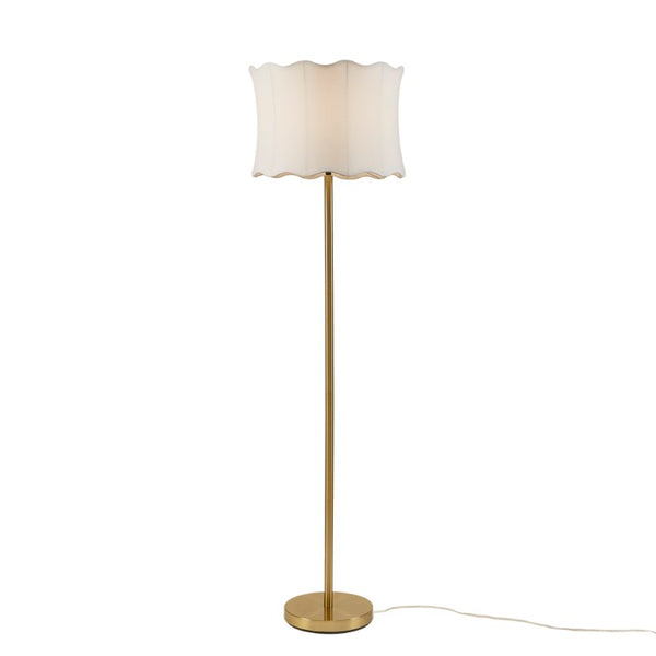 JLA Home Vesta Dimmable Polyester Scalloped Shade Floor Lamp for Living Room Reading Corners II154-0165