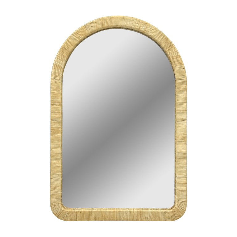 JLA Home Nova Arched Rattan Wall Mirror Woven Genuine Frame Organic Boho Decor Accent 39 W x 26 L x 1.2 H II95F-0165