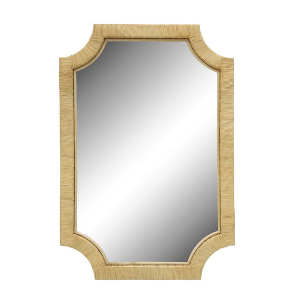 JLA Home Nova Artisan Rattan Framed Wall Mirror with Organic Texture for Bedroom or Entryway II95F-0167