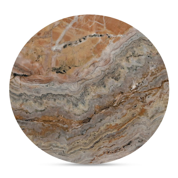 Moe's Home Lark Coffee Table - Stunning Mango Wood Frame With Unique Orange Fantasy Marble Top For Your Home Brown Orange Fantasy Marble,Solid Mango Wood Legs Ik-1033-23