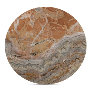 Moe's Home Lark Coffee Table - Stunning Mango Wood Frame With Unique Orange Fantasy Marble Top For Your Home Brown Orange Fantasy Marble,Solid Mango Wood Legs Ik-1033-23